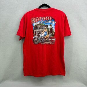 Harley Davidson Men's Red Harley-Davidson Bonnie and Clyde T-Shirt Size Large